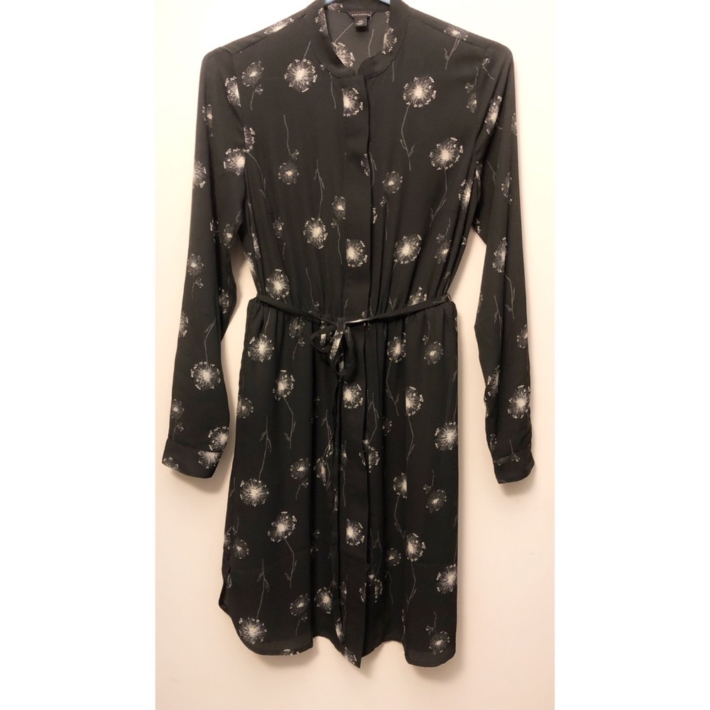 Sheer sleeved tie dress, XS